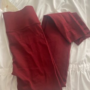 Fabletics red sculpt knit leggings large NWT